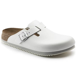 Birkenstock Boston Super Grip Natural Leather - White - Daley Footwear